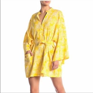 NWT Free People Linen Blend Yellow Romper size XS